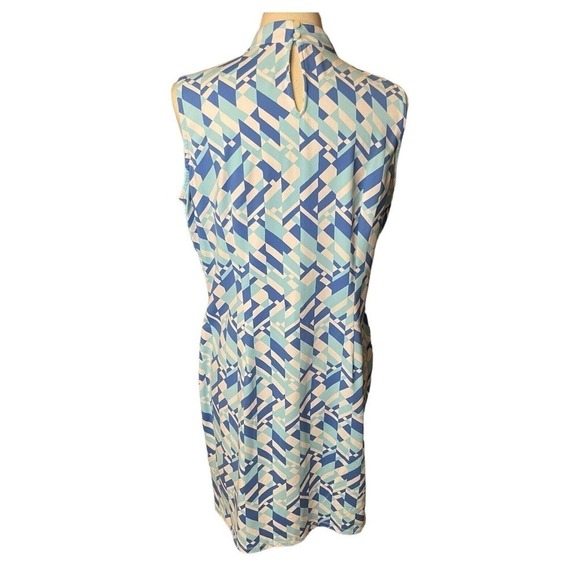 J. McLaughlin Sleeveless Blue Shift Dress XL Stretch Keyhole Jersey Catalina - Picture 5 of 9